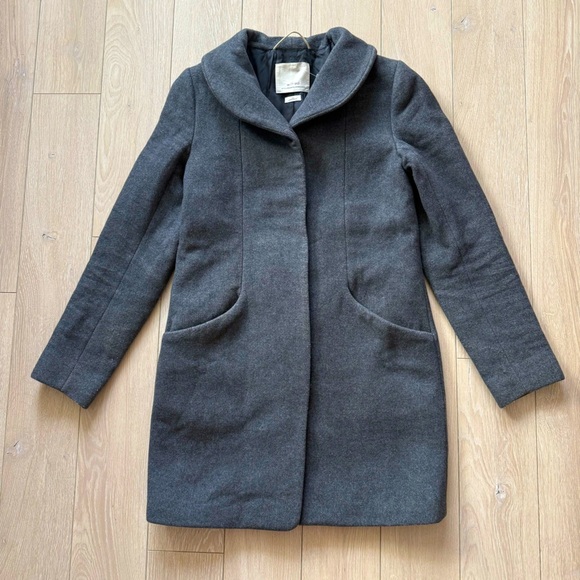 Aritzia Wilfred Cocoon Coat Virgin Wool & Cashmere Blend in Slate Gray Size XXS - Picture 2 of 16